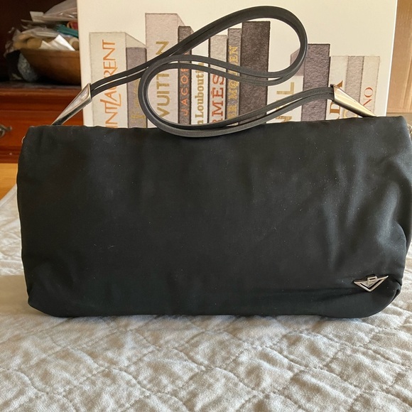 Bottega Veneta Handbags - BOTEGA VANETTA nylon handbag.  Black.  6”x13”. Zip closure. Care card.